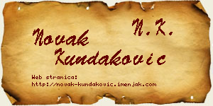 Novak Kundaković vizit kartica